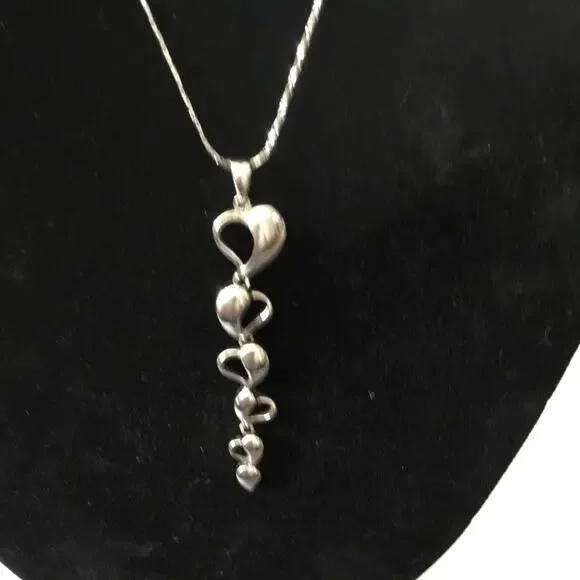 Sterling Silver Multi-Heart Necklace - Picture 4 of 6